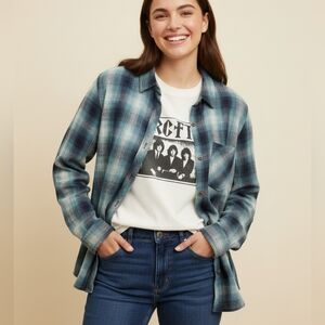 Sonoma Plaid Button Down Women's Top